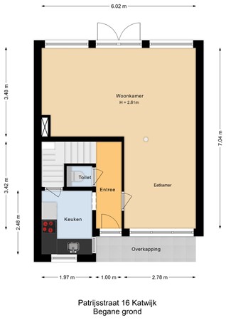 Floorplan - Patrijsstraat 16, 2225 PP Katwijk